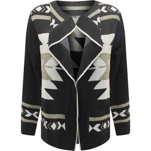 Tribal Print Cardigan Sweater